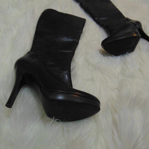 Andrea black leather calf boots - Picture 5 of 8